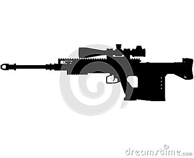 Gepard GepÃ¡rd anti materiel rifle, GM6 Lynx Caliber 50 BMG Cal 12 Ã— 99 NATO Bulpup Semi Auto ARMY Special forces Sniper Rifle Cartoon Illustration